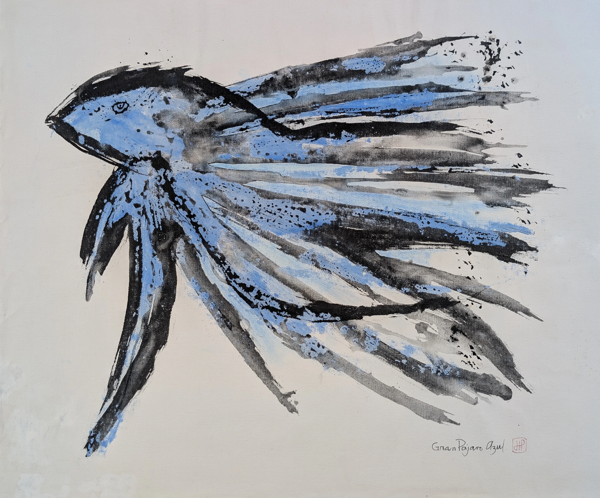 Gran Pajaro Azul - 24.5" by 20"